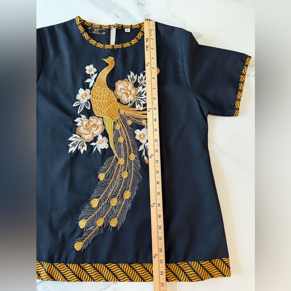 Peacock Embroidered Top by BT Batik Trusmi. Small - Picture 5 of 8